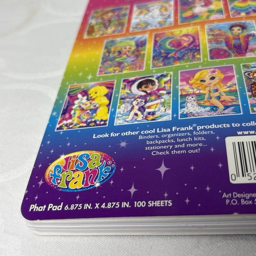Lisa Frank Rainbow Matinee Cat Dog Movie Candy Popcorn Phat Pad Notebook